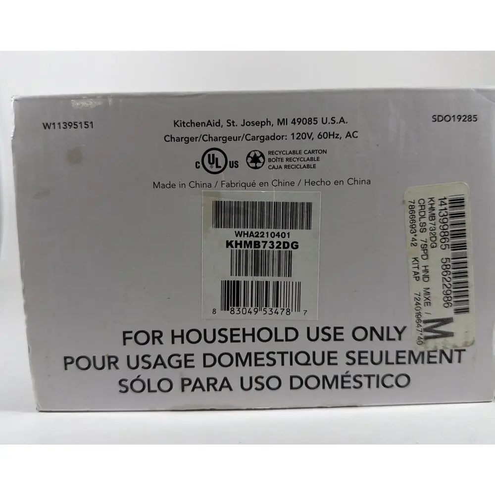 KitchenAid 7 Speed Cordless Hand Mixer - Matte Charcoal Gray - Open Box